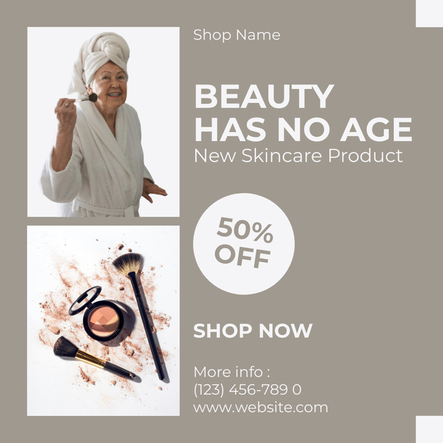 Plantilla de diseño de New Product Skincare And Makeup With Discount Instagram 