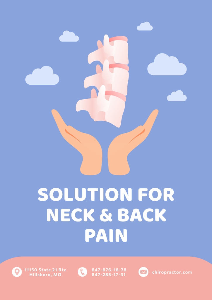 Plantilla de diseño de Osteopathic Physician Services for Neck and Back Poster 