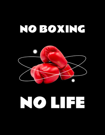 Ontwerpsjabloon van T-Shirt van Gym Club-advertentie met bokshandschoenen