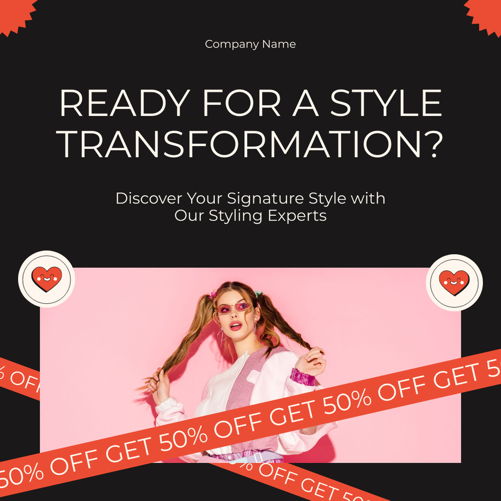 Designvorlage Style Transformation Services für Instagram