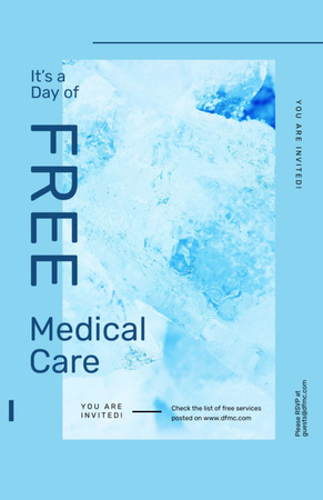 Free Medical Care Day Offer In Blue Invitation 5.5x8.5in Design Template