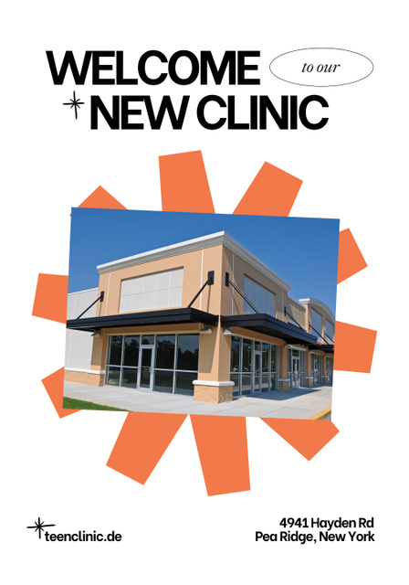 Clinic Opening Announcement Poster 28x40in Design Template