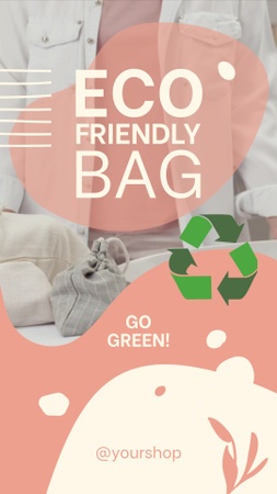 Ontwerpsjabloon van Instagram Video Story van Milieuvriendelijke tas gebruiken en groen gaan