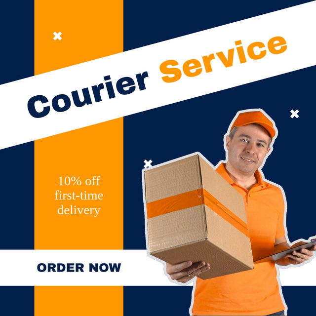 Professional Courier Services to Order Now Animated Post Πρότυπο σχεδίασης