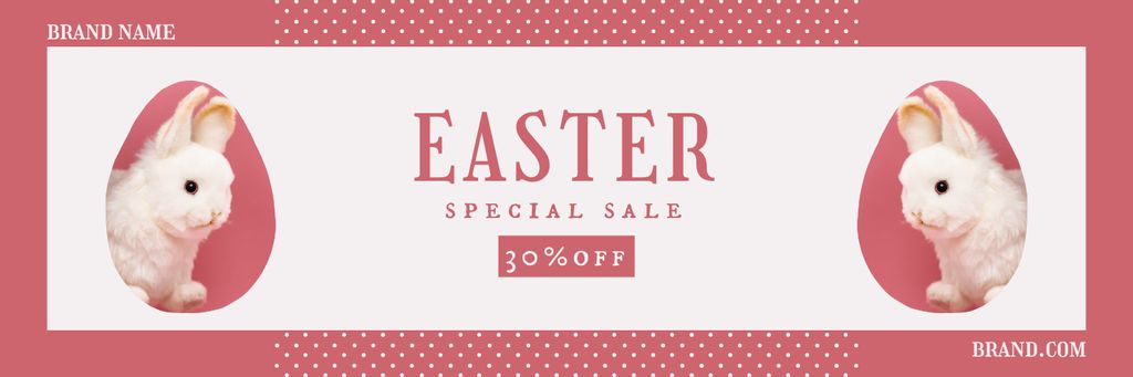 Easter Special Sale Offer with Decorative Rabbits Twitter Tasarım Şablonu