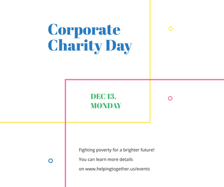 Corporate Charity Day on simple lines Facebook Πρότυπο σχεδίασης