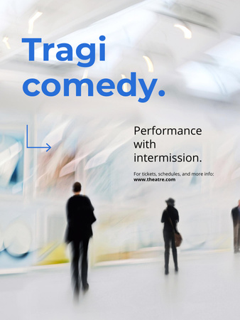 Platilla de diseño Abstract Tragicomedy Tale In Theatre Announcement Poster US