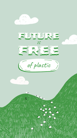 Designvorlage Eco Concept with Green Hill illustration für Instagram Story