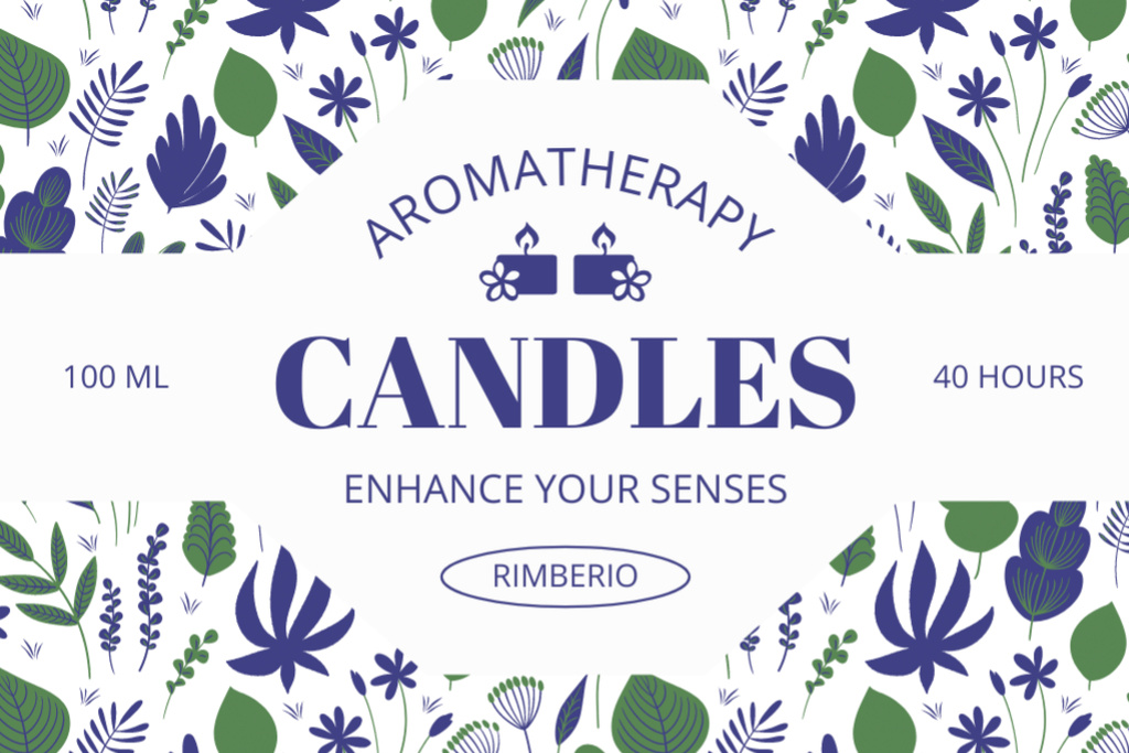 Plantilla de diseño de Fragrant Candles For Aromatherapy With Herbs Label 