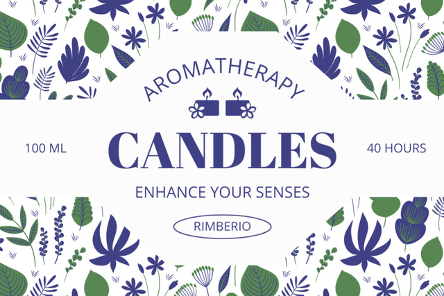 Template di design Fragrant Candles For Aromatherapy With Herbs Label