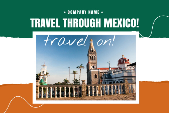 Best Travel Tour in Mexico Postcard 4x6in tervezősablon
