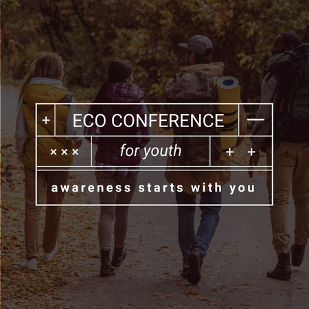 Eco Conference Announcement People on a Walk Outdoors Instagram Modelo de Design