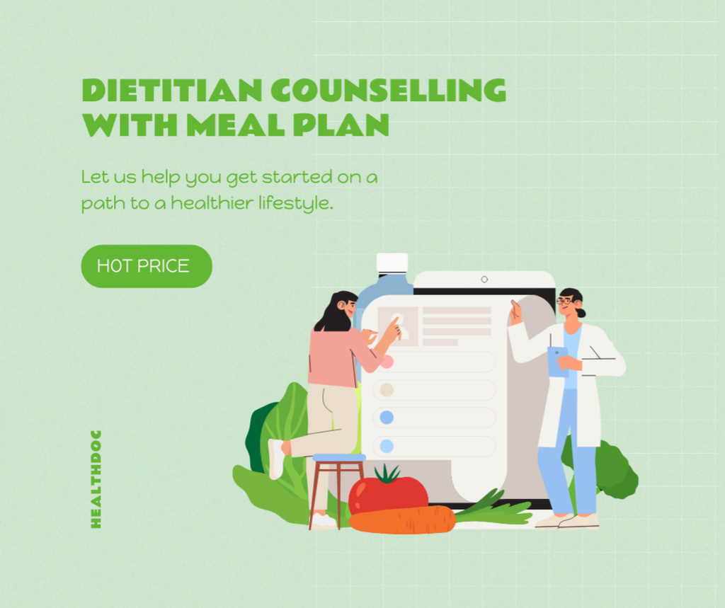 Nutritionist's Consulting Services on Green Facebook Design Template
