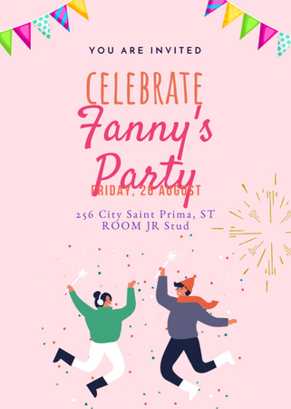 Announcement of Cool Family Party Invitation Tasarım Şablonu