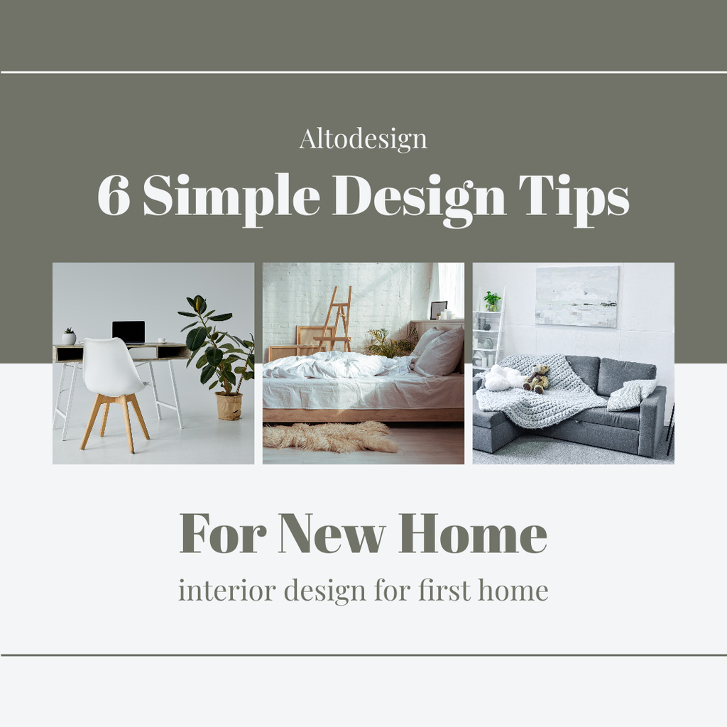 Simple Interior Design Agency Tips Instagram Šablona návrhu