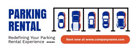 Services for Renting Parking Spaces with Blue Cars Facebook cover Design Template