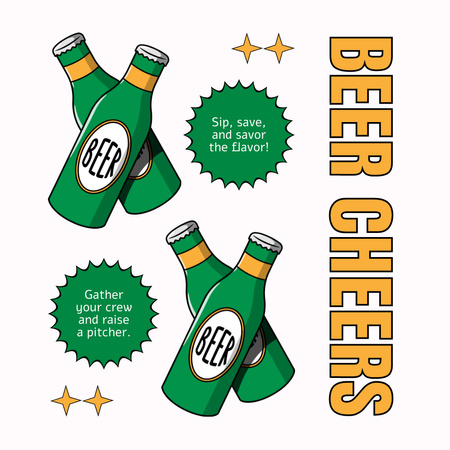 Designvorlage Werbung für Qualitätsbier in Flaschen für Instagram AD