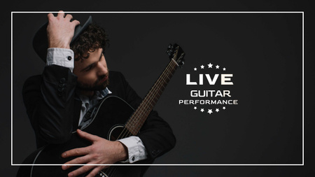 Designvorlage Live-Gitarren-Performance-Ankündigung für Youtube