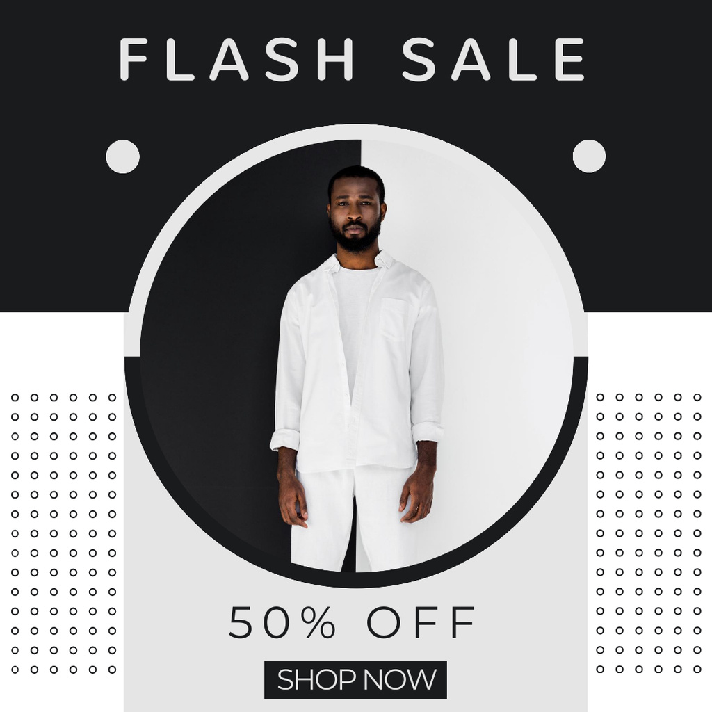 Ontwerpsjabloon van Instagram van Men's Flash Sale