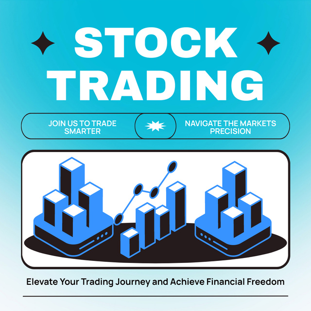 Achieving Financial Freedom with Stock Trading Instagramデザインテンプレート