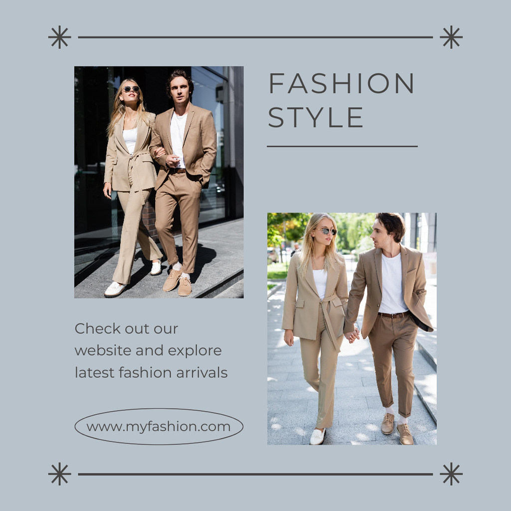 Fashion Collection Ads with Stylish Couple  Instagram Design Template