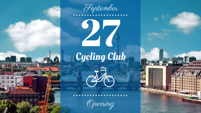 Cycling club opening announcement FB event cover Šablona návrhu