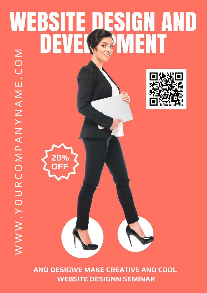 Website Design and Development Course Poster Tasarım Şablonu