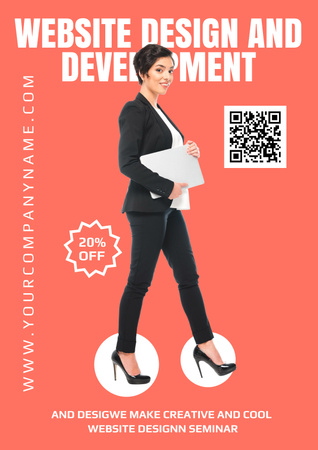 Platilla de diseño Website Design and Development Course Poster