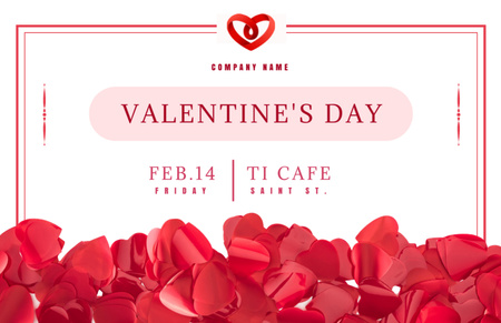 Valentine's Day Invitation to Cafe Thank You Card 5.5x8.5in Šablona návrhu