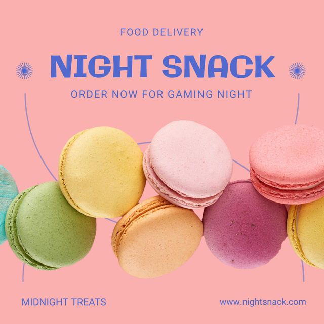 Bakery Ad with Colorful Macarons Instagram AD Design Template