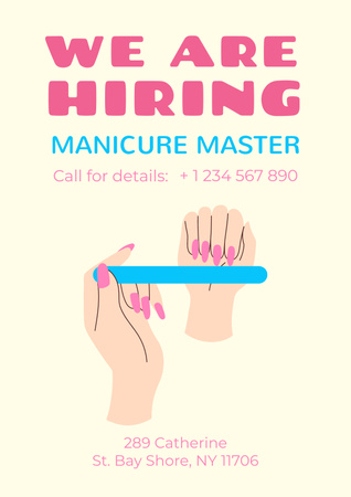 Poster Hiring Manicure master Poster Design Template