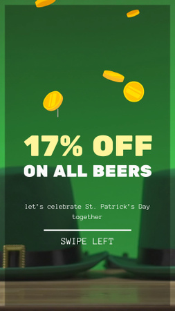 Platilla de diseño Beers In Glasses With Discount On Patrick's Day TikTok Video