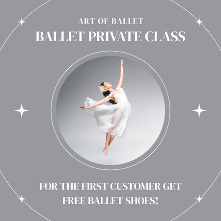 Plantilla de diseño de Oferta de Clase Privada de Ballet Instagram 