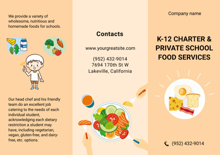School Food Ad Brochure – шаблон для дизайна