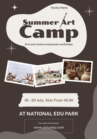 Summer Art Camp Ad Poster 28x40in Design Template