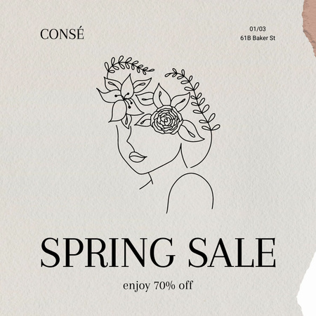Spring Fashion Sale Announcement Instagram AD Design Template