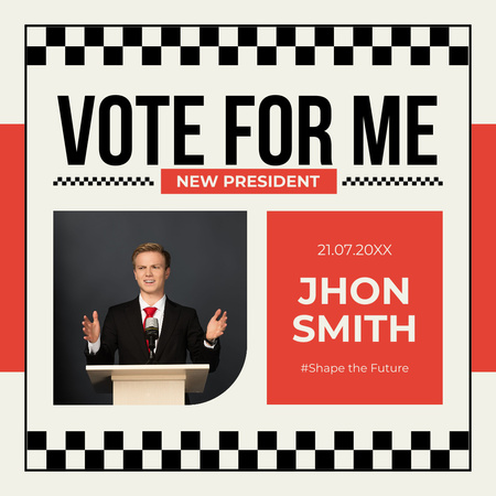 Young Candidate Speaks Before Voters Instagram AD Design Template