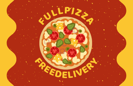 Plantilla de diseño de Emblema de pizzería de envío gratis Business Card 85x55mm 