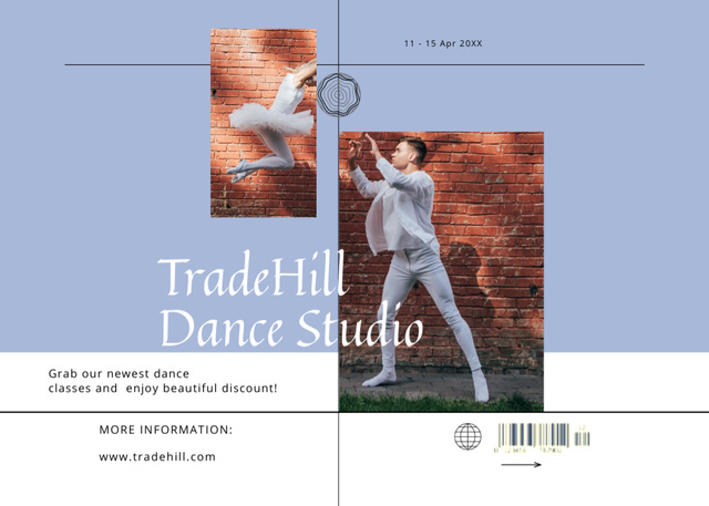 Famous Dance Studio Classes Offer Flyer 5x7in Horizontal Design Template
