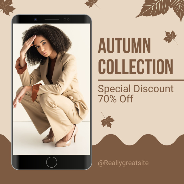 Online Sale of Autumn Collection Animated Post Šablona návrhu