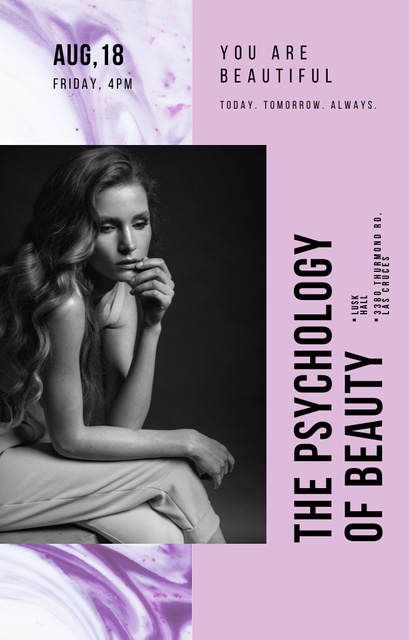 Template di design Awesome Beauty Psychology Event In Violet Invitation 4.6x7.2in