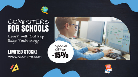 Handy School Computers For Children With Discount Full HD video Design Template