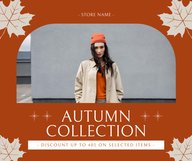 Ontwerpsjabloon van Facebook van Autumn Sale of Selected Products from Collection