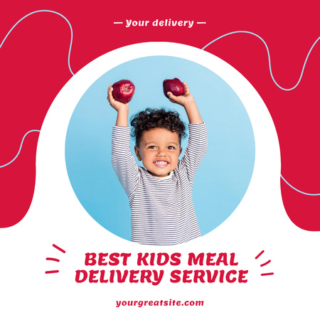 Nopea lasten aterioiden toimituspalvelu Instagram Design Template