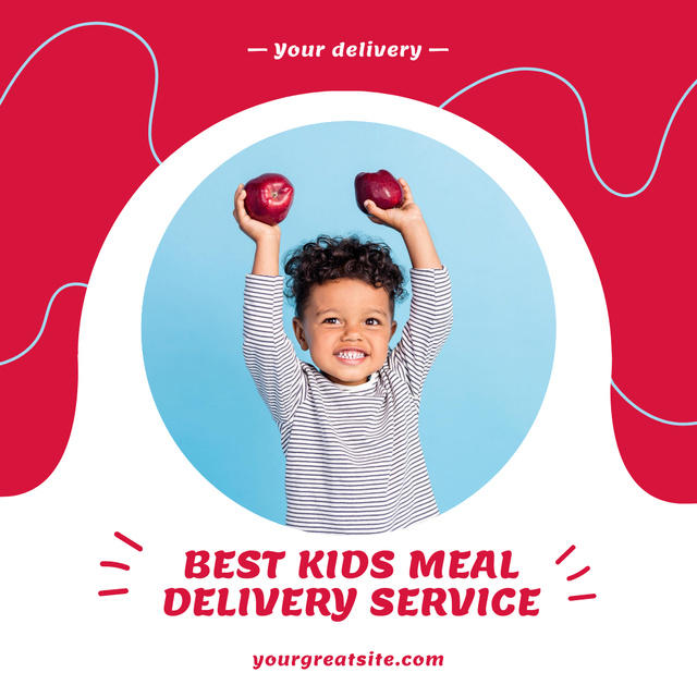 Quick Kids Meal Delivery Service Instagramデザインテンプレート
