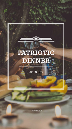 οικογένεια στις ηπα ημέρα ανεξαρτησίας πατριωτικό δείπνο Instagram Story Πρότυπο σχεδίασης