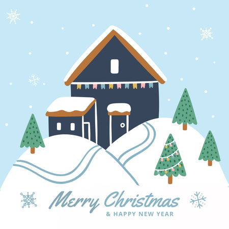 Christmas Inspiration with Decorated House Instagram tervezősablon