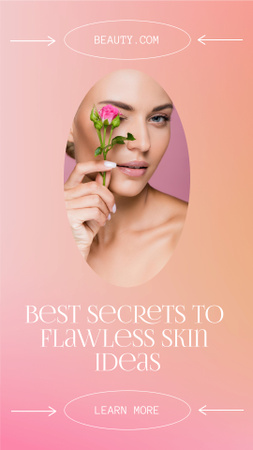 Designvorlage Best Secrets to Flawless Skin Ideas für Instagram Story