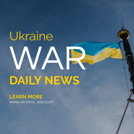 Plantilla de diseño de Noticias detalladas sobre la guerra en Ucrania Instagram 