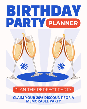 Täydellisten syntymäpäiväjuhlien suunnittelu Instagram Post Vertical Design Template